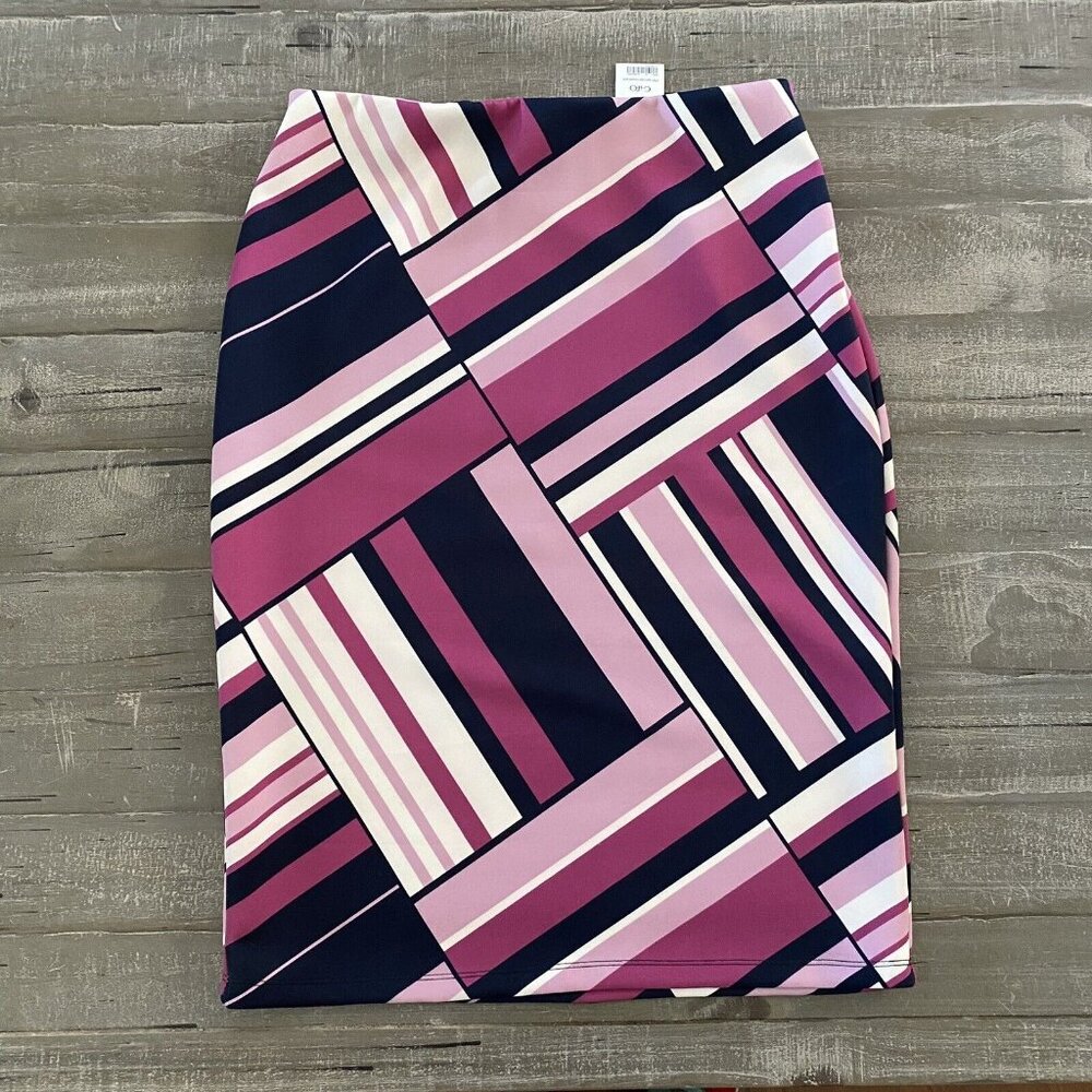 Cato Skirt Size Medium Elastic Waist Pull On Geometric Pencil Y2K Retro Chic New